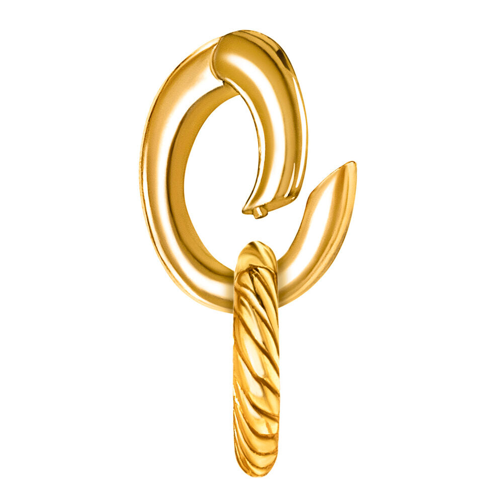 Medium Link 14k Gold Plated Adjustable Hanging Heart Charm Bracelet