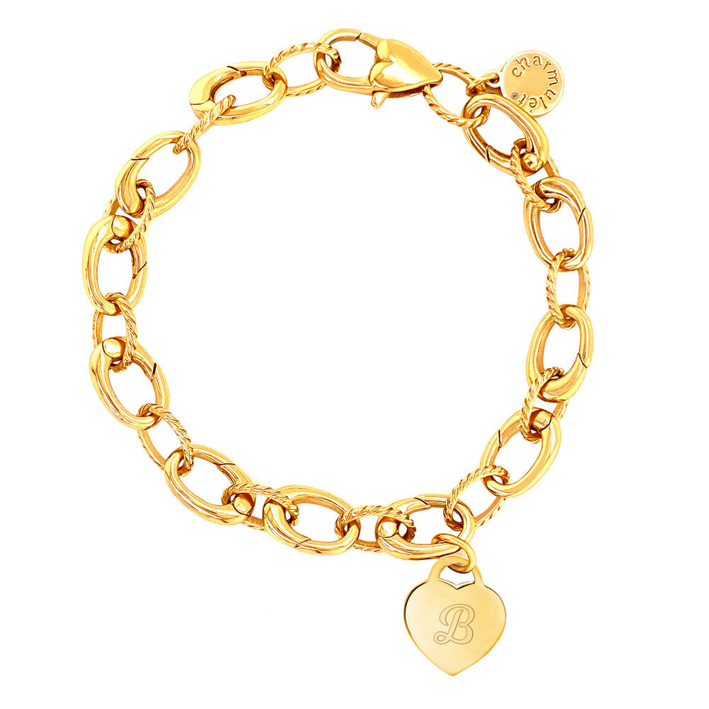 14K Gold Blue Heart Charm  Bracelet & Necklace Charms