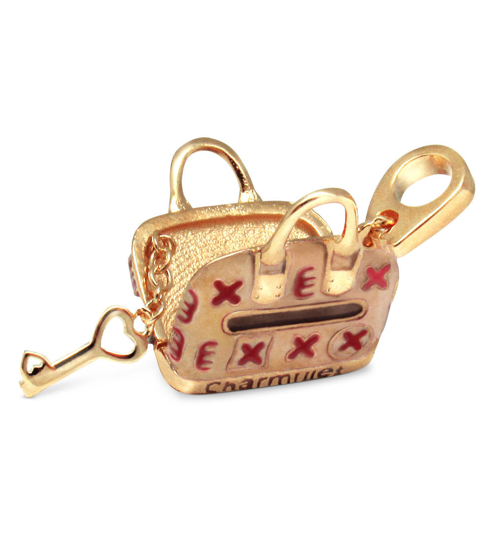 Beige Pocketbook - Charmulet Delightful 14kt Gold Plated Interactive Charm - charmulet-2020